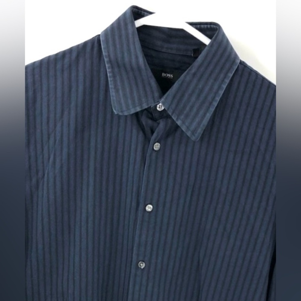 BOSS Hugo Boss Button Down Shirt Mens Large Office Work Cotton Preppy Classic